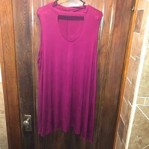 Rue21 Magenta Deep V Keyhole Dress
